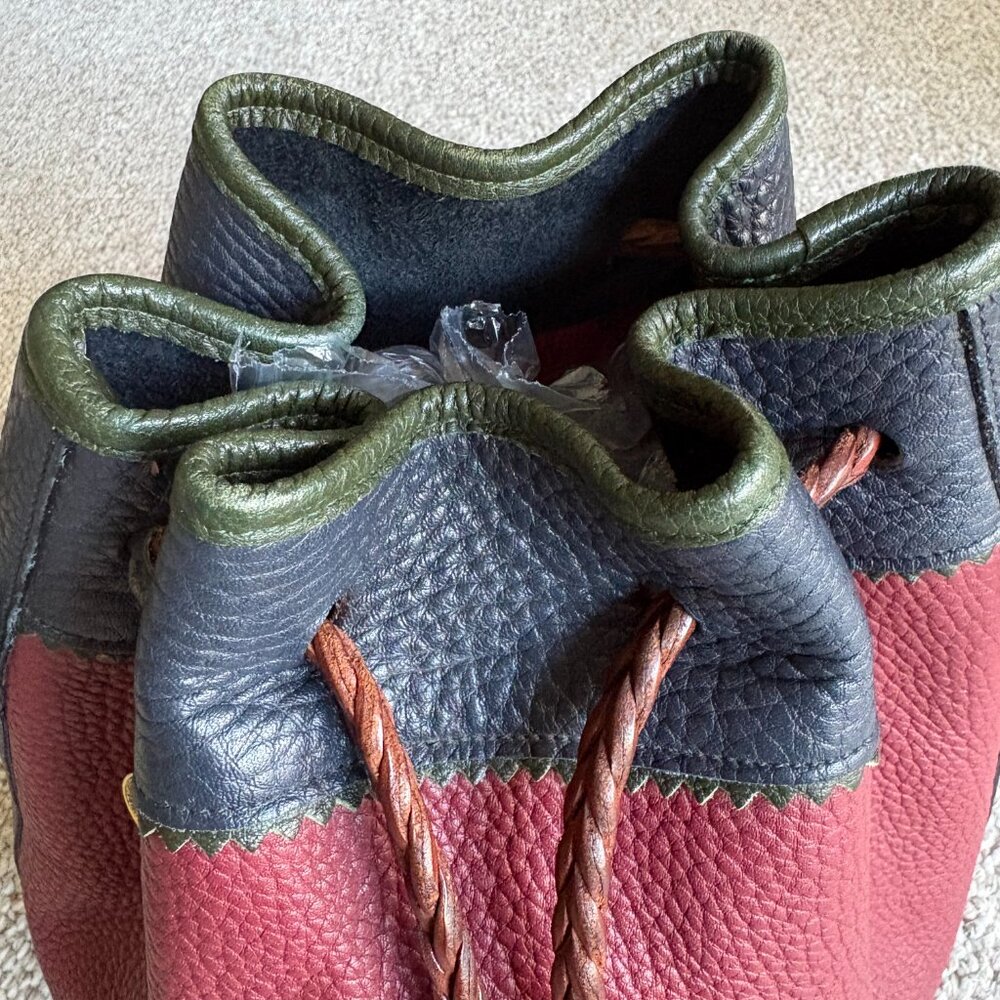 Vintage Dooney & Bourke Rainbow Teton Bucket Bag AWL Tri Color EUC - Picture 7 of 12